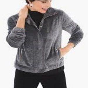 ZENERGY BY CHICO'S-Velour "JASPE" Bomber Jacket